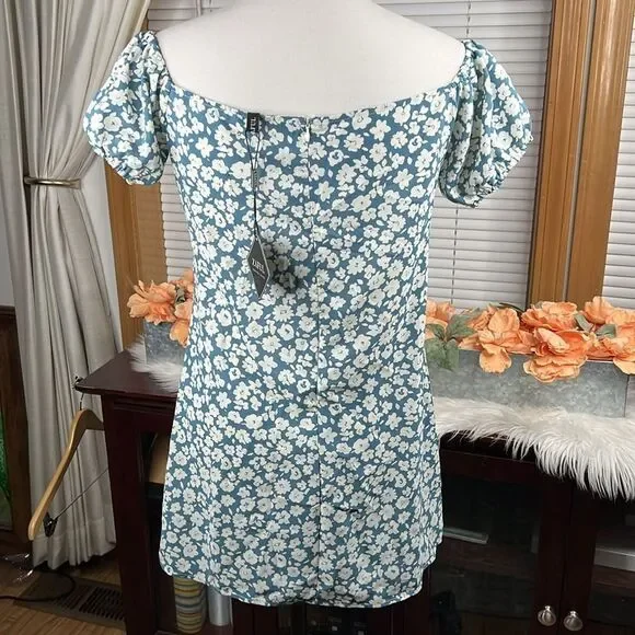Zaful Floral Mini Dress Size Large NWT - Picture 3 of 5